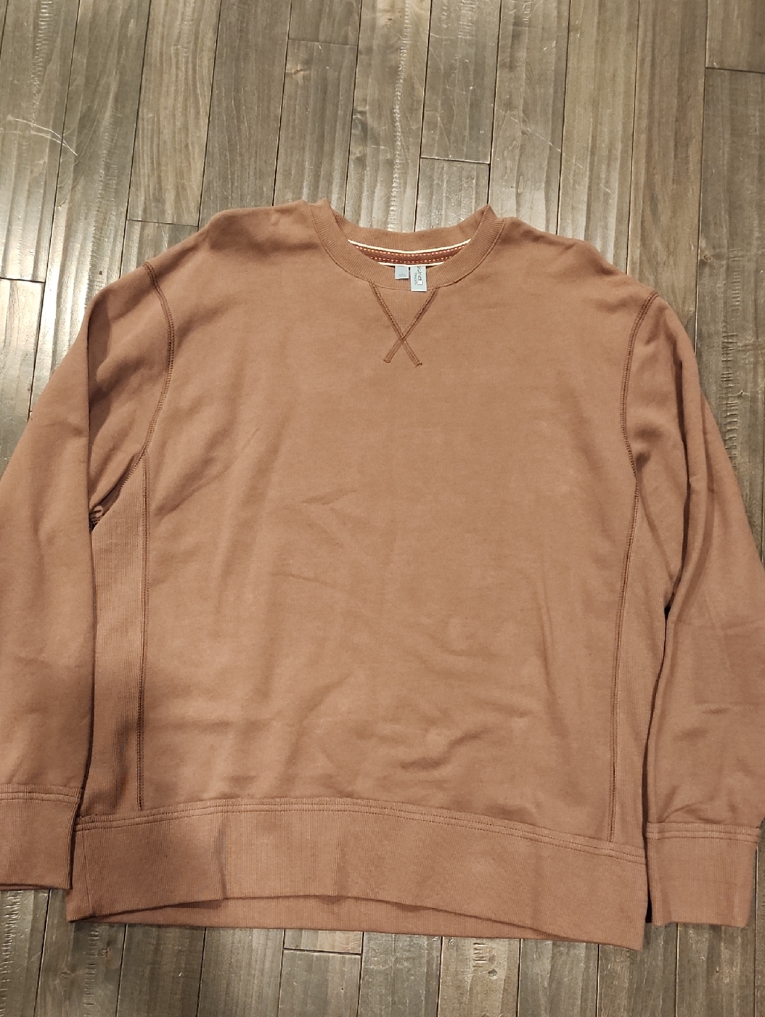 District Threads Mens Crewneck Sweatshirt  Rust Brown